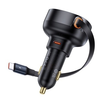 АВТОМОБИЛЬНОЕ БЫСТРОЕ ЗАРЯДНОЕ УСТРОЙСТВО BASEUS USB-C / USB-C КАБЕЛЬ 60 Вт ДЛЯ ПРИкуривателя