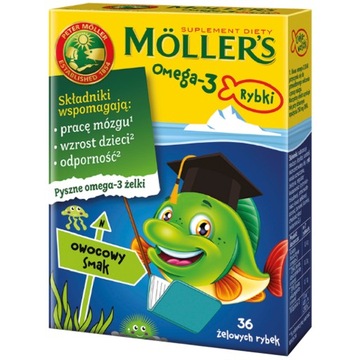 Möller's Омега-3 РЫБНЫЕ ЖЕЛЕЦЫ 36 шт ИММУНИТЕТ для детей ТРАН витамин D3