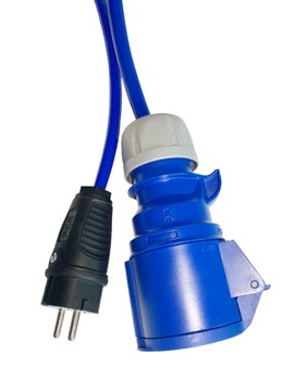 РЕЗИНОВЫЙ удлинительный кабель H07BQ-F 3x2,5 1 м для кемперов CEE