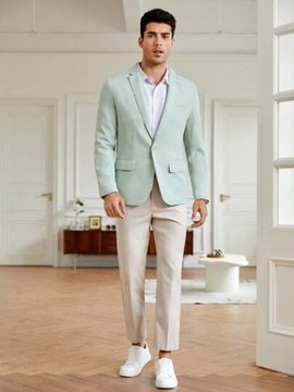 SHEIN МЯТНЫЙ ОДНОБОРТНЫЙ ПИДЖАК L 51022
