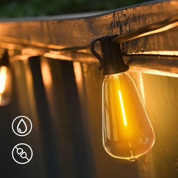 СВЕТОДИОДНАЯ ГИРЛАНДА САДОВОГО ОСВЕЩЕНИЯ 30М ТЕПЛОГО ЦВЕТА ST38 50LED ВОДОНЕПРОНИЦАЕМАЯ