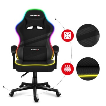 ПОВОРОТНОЕ ИГРОВОЕ КРЕСЛО ДЛЯ ИГРОКОВ С RGB СВЕТОДИОДОМ, ЧЕРНОЕ