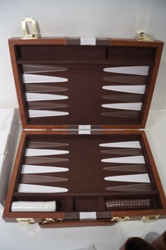 BACKGAMMON TRYKTRAK podróżn skóra syntetyczna gra planszowa dla dwoja