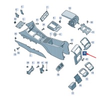Купити Skoda superb mk3 console rear carrier 3v0857289a3g4, фото thumb