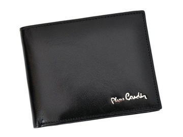 Мужской кожаный кошелек RFID PIERRE CARDIN BLACK