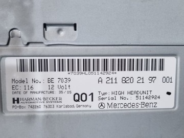 фото thumb №8, Радио автомобильные mercedes-benz e-class w211/s211 2005 a2118202197