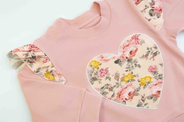 KOMPLET NIEMOWLĘCY Z FALBANKAMI bluza spodnenki 68
