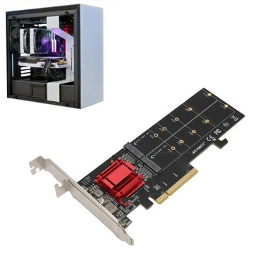 двойной адаптер m.2 pcie nvme с функцией разветвления pcie SSD на pcie 3.1 x8