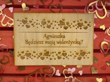 KARTKA DREWNIANA WALENTYNKOWA GRATIS DLA CHŁOPAKA