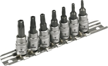 НАБОР БИТ TORX НА ГОЛОВКЕ 7 ЭЛЕМЕНТОВ. ТОПЕКС 39D378