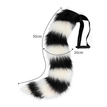 COSPLAY FURRY WŁOCHATY OGON NA GUMCE LIS FUTRZAK 50 cm