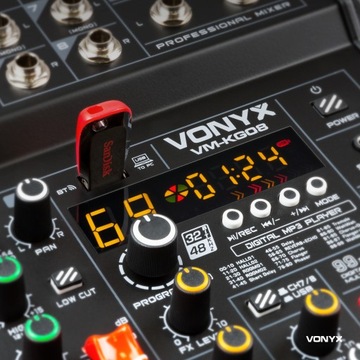Mikser audio 8-kanałów REC BT/DSP/USB Vonyx