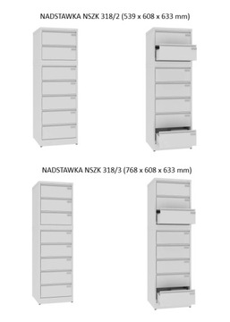 Шкаф офисный двухрядный для документов, 5 ящиков SZK 318 ST