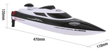 МОТОРНАЯ ЛОДКА С ДИСТАНЦИОННЫМ УПРАВЛЕНИЕМ ДАЛЬНОСТЬЮ 200М ЛОДКА С ПИЛОТОМ RC HJ806 35КМ/Ч