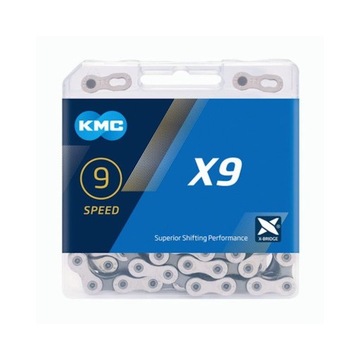 Цепь KMC X9 серебристо-серая 114 звеньев 6,6мм 9 рядов антикоррозийное покрытие