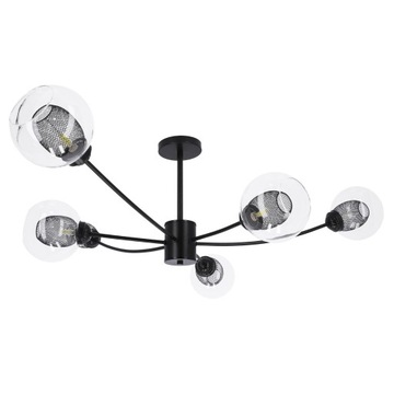 Подвесной потолочный светильник 6xG9 LED ЧЕРНЫЙ Стекло