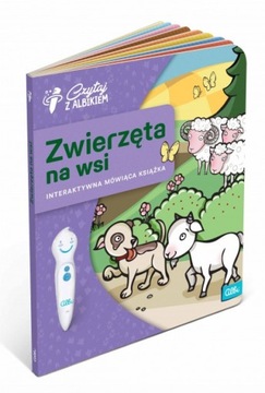 Животные в сельской местности читают с книгой albik albi