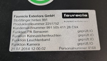 фото thumb №13, Porsche 911 991 carrera gts бампер зад задний 99150541104 оригинал