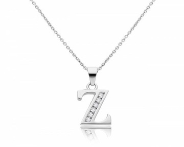 Серебряная цепочка с буквой Z, женское колье p925