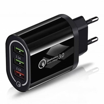 Быстрое настенное зарядное устройство QC 3.0, 3 кабеля USB + USBC TYPE C, быстрая зарядка