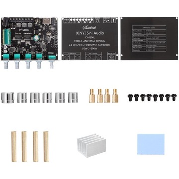 Аудиоусилитель 2 x 50 Вт + сабвуфер 100 Вт + Bluetooth