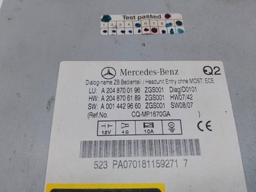 фото thumb №9, Радіо mercedes-benz клас c w204 a2048700196 a2048706189 a0014429660