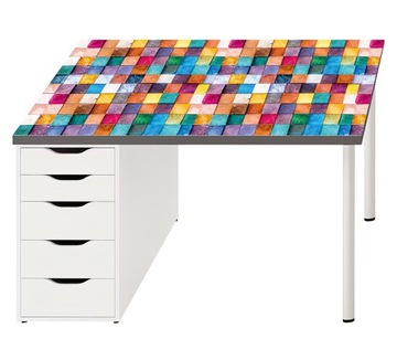 PODKŁADKA na IKEA MALM 140x65 Kolorowa Szachownica