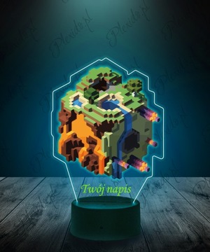 3D-печатная светодиодная ночная лампа Minecraft с именем