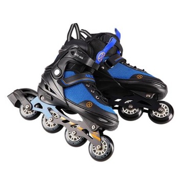 РЕГУЛИРУЕМЫЕ КОНЬКИ 39-43 РЕЗИНОВЫЕ РОЛИКЫ 2в1 NILS EXTREME