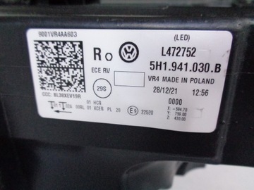 фото thumb №7, Лампа права фара vw golf viii 8 5h 5h0 20- led