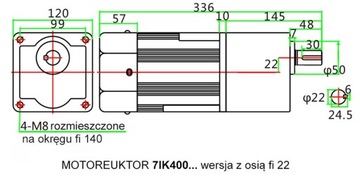 Цилиндрический мотор-редуктор 400 Вт DISCOTECH 21 об/мин