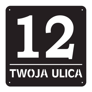 Табличка с номером дома и названием улицы, 40 х 40 см.