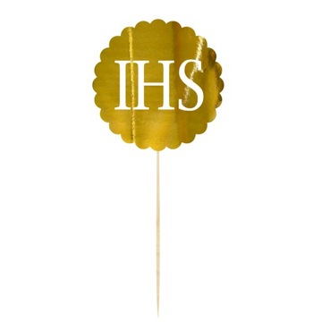 Ведущий Topper IHS Gold, украшение для торта для надписи Pik для святого причастия PIK