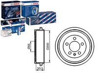 фото thumb №1, Комплект bębnów гальмівних bosch 6q0609617 6r06096