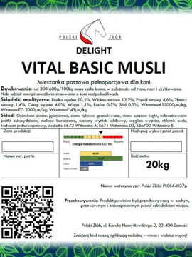 Polski Żłób Vital Basic Musli 20кг - вкусные мюсли для лошадей