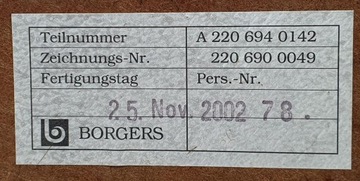 фото thumb №5, Полка задняя зад mercedes w220 a2206940142