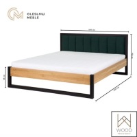 Дубовая кровать с мягким изголовьем 160x200