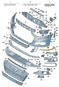 фото thumb №1, Планка декоративная спойлер бампера перед левая хромированная audi a8 d5 aso новая