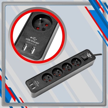 РАЗЪЕМ ПИТАНИЯ 1,5 М 4 USB РОЗЕТКИ BRENNENSTUHL