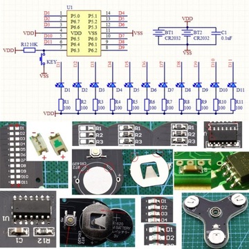 Fidget gyro Spinner SMD паяльный чип DIY KIT