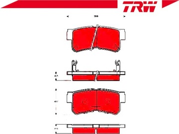 фото thumb №3, Гальмівні колодки гальмівні hyundai зад шосе trajet 2,0-2,