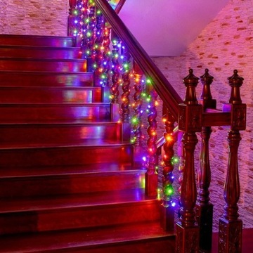 LAMPKI CHOINKOWE 100 LED ZEWNĘTRZNE/WEW KOLOROWE