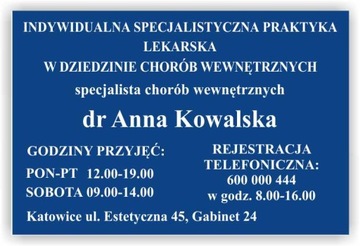 tablica TABLICZKA GABINET STOMATOLOGICZNY 295x260