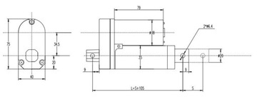 SIŁOWNIK ELEKTRYCZNY 12V SILNIK LINIOWY 100mm 1000