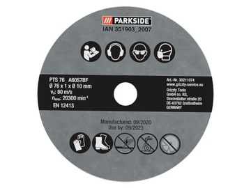 Аккумуляторная угловая шлифовальная машина Ø76мм 12В PWSA 12 B1 PARKSIDE