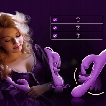 WIBRATOR DAMSKI Z TRZEPOCZĄCYM JĘZYKIEM 3W1 SEX GADŻET EROTYCZNY DLA PAR