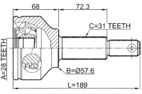фото thumb №3, Шарнир полуось наружный ford explorer tub 2011-2013 can febest
