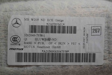 фото thumb №7, Потолок mercedes-benz c w205 a20569063047 24481245 2.0l 135kw 2017