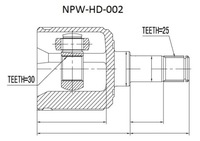 фото thumb №2, Шарнір внутрішній honda civic shuttle ee 87- лівий