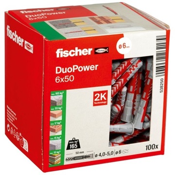 Дюбель-расширитель FISCHER duopower 6x50 - 100 шт.